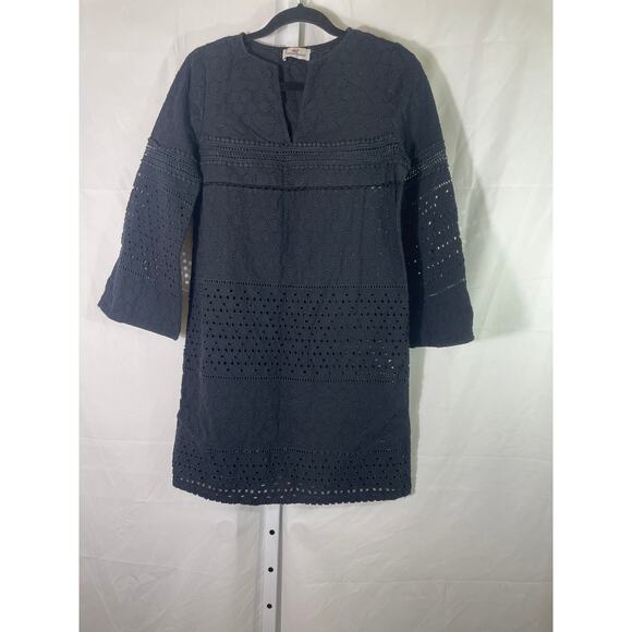 Vineyard Vines Eyelet Notch Neck Dress - Black - Picture 1 of 4